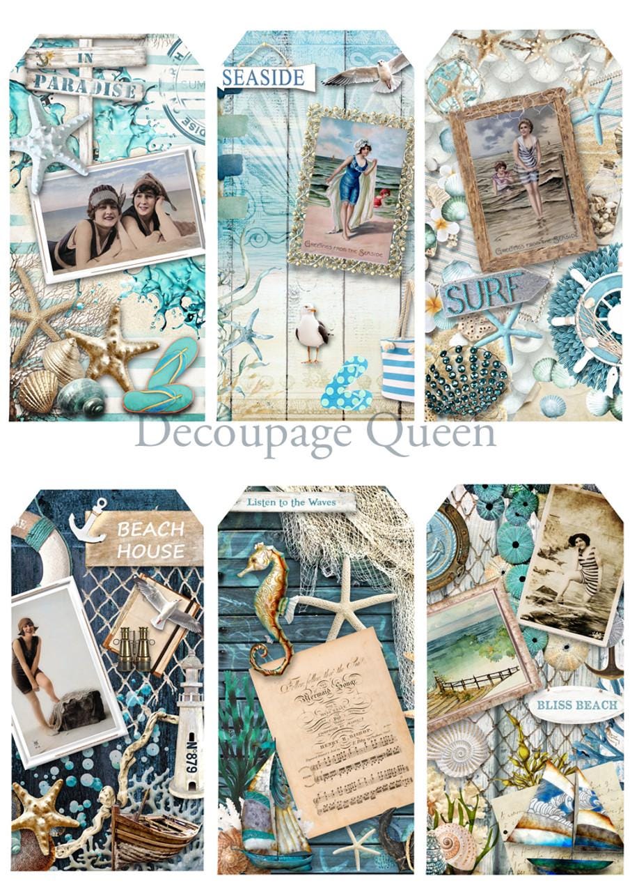 Seaside Journal Pack | Decoupage Queen | Journaling or Scrapbooking | Double Sided Pages |