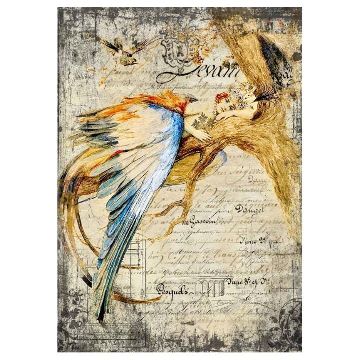 Bluebird Queen | Rice Paper Decoupage | Decoupage Queen | 2 Sizes | RETIRED and LIMITED SUPPLY