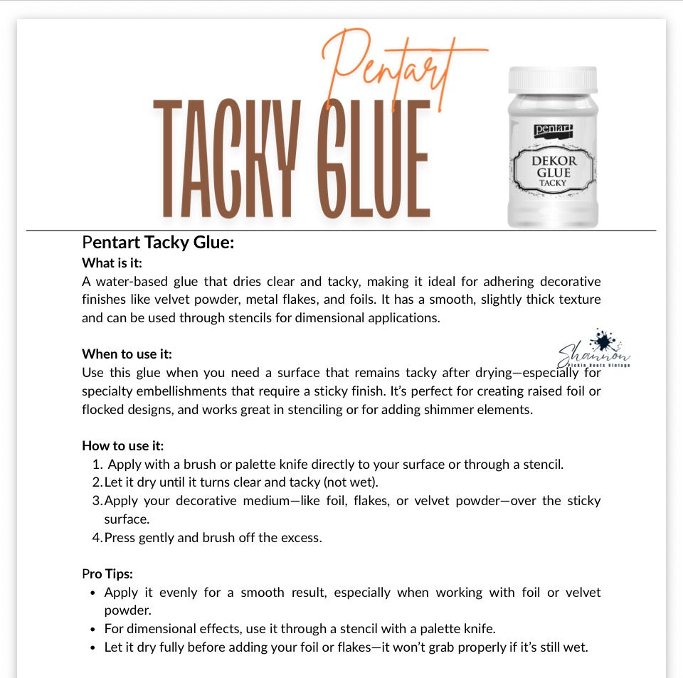 Dekor Glue Tacky | Pentart | Foil and Flake Glue | Mixed Media | 100ml