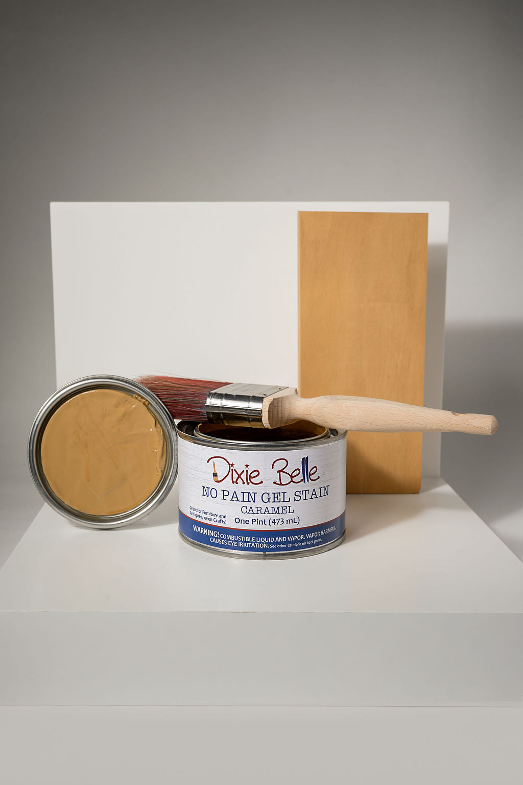 Caramel No Pain Gel Stain | Dixie Belle Paint | Oil Based Wood Stain | 16oz