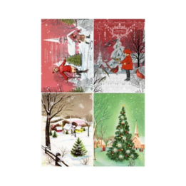 Holiday Post Seasons Greetings 1962 Ellen J Goods Rice Decoupage Paper A4 & A3