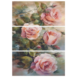 Blushing Roses | Rice Paper Decoupage | Dixie Belle Paint Company | Belles and Whistles | A1 | 23.39" x 33.11"