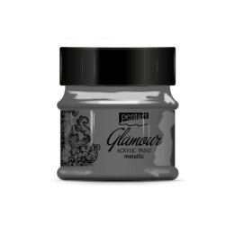 Black Silver | Glamour Metallic Acrylic Paint | Metallic | Mixed Media | Pentart | 50ml