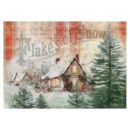 Flakes of Snow Christmas In the Village Ellen J Goods Rice Decoupage Paper Decoupage Queen A4