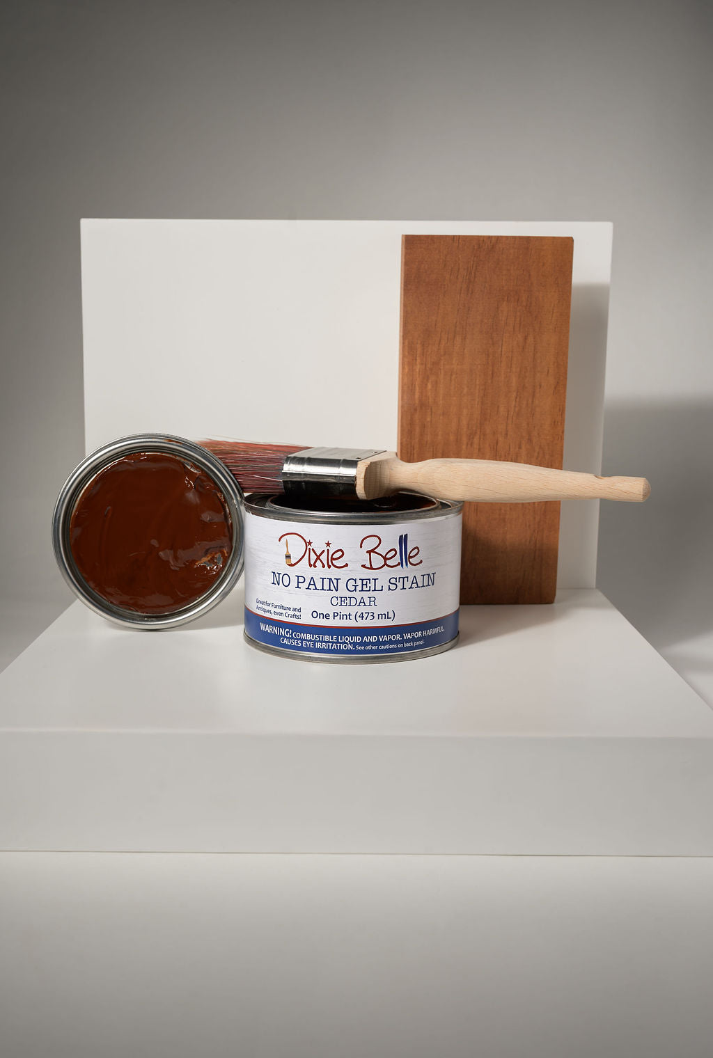 Cedar No Pain Gel Stain | Dixie Belle Paint | Oil Based Wood Stain | 16oz