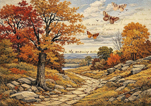 The Golden Shore Harvest Filed snd Fiber Ellen J Goods Rice Paper Decoupage Queen A4