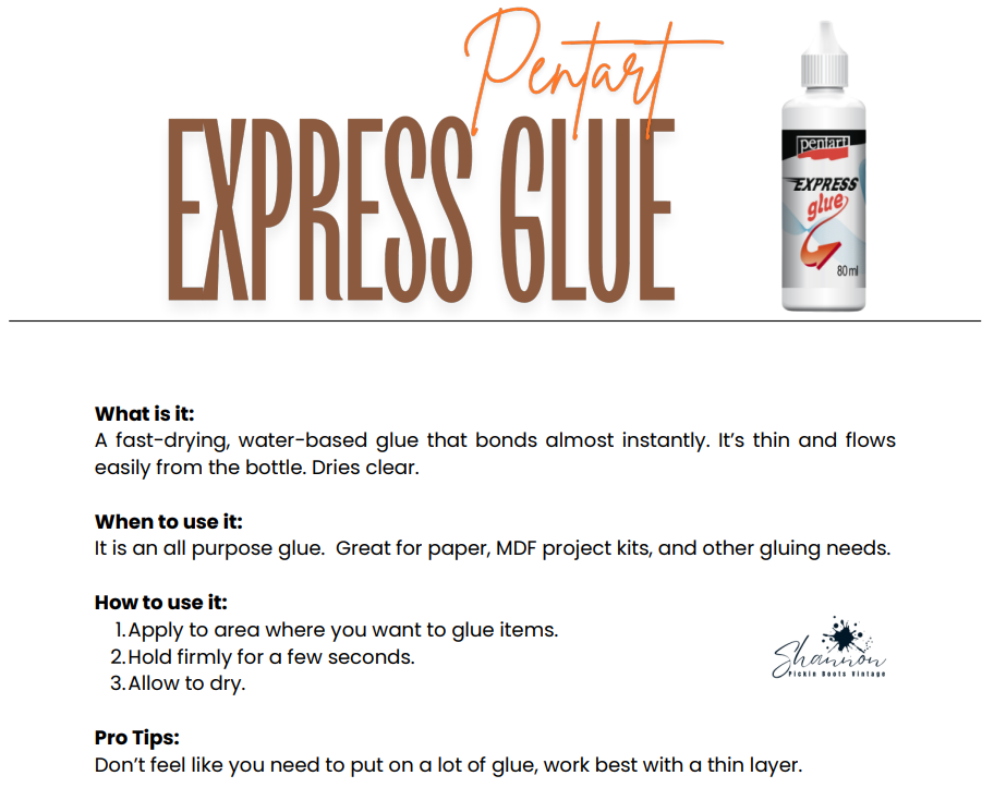 Express Glue | Pentart | Fast Drying Glue | Mixed Media | 20ml