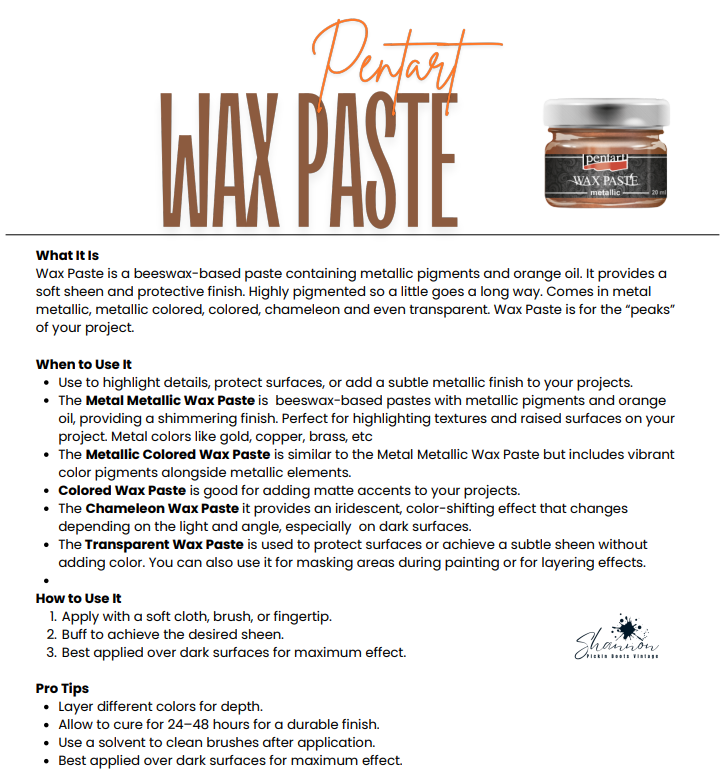 Magenta Metallic Wax Paste | Pentart wax Paste | 20ml
