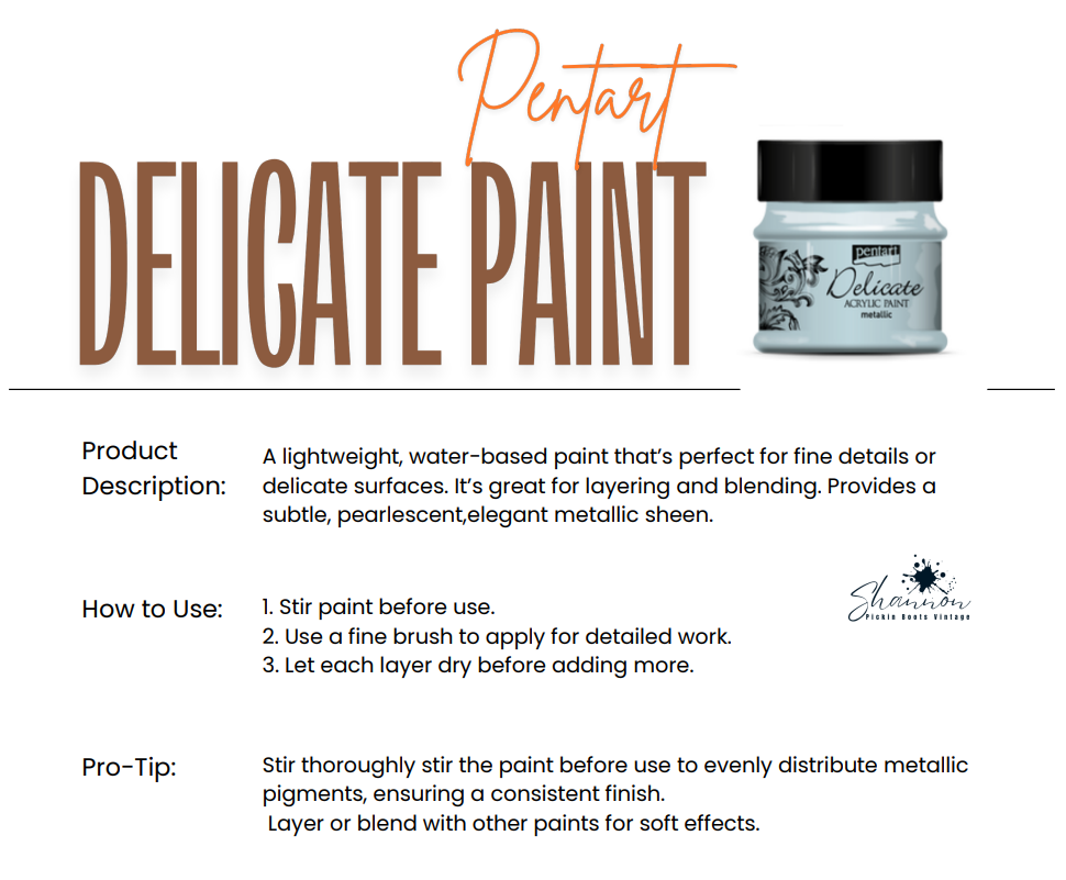 Purplish Silver | Delicate Metallic Acrylic Paint | Metallic | Mixed Media | Pentart | 50ml