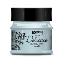 Bluish Silver Delicate Metallic Acrylic Paint Pentart Mixed Media 50ml