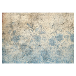 Vintage Blue Iveta Ziendina Rice Paper Decoupage Queen A4 A3