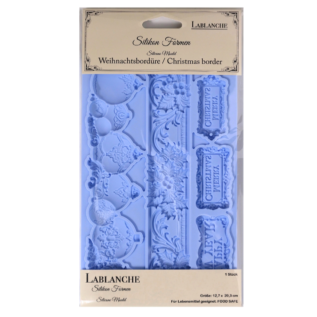Christmas Borders Decor Silicone Mould LaBlanche 8x5 Limited Edition