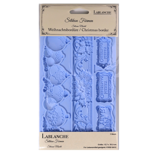 Christmas Borders Decor Silicone Mould LaBlanche 8x5 Limited Edition