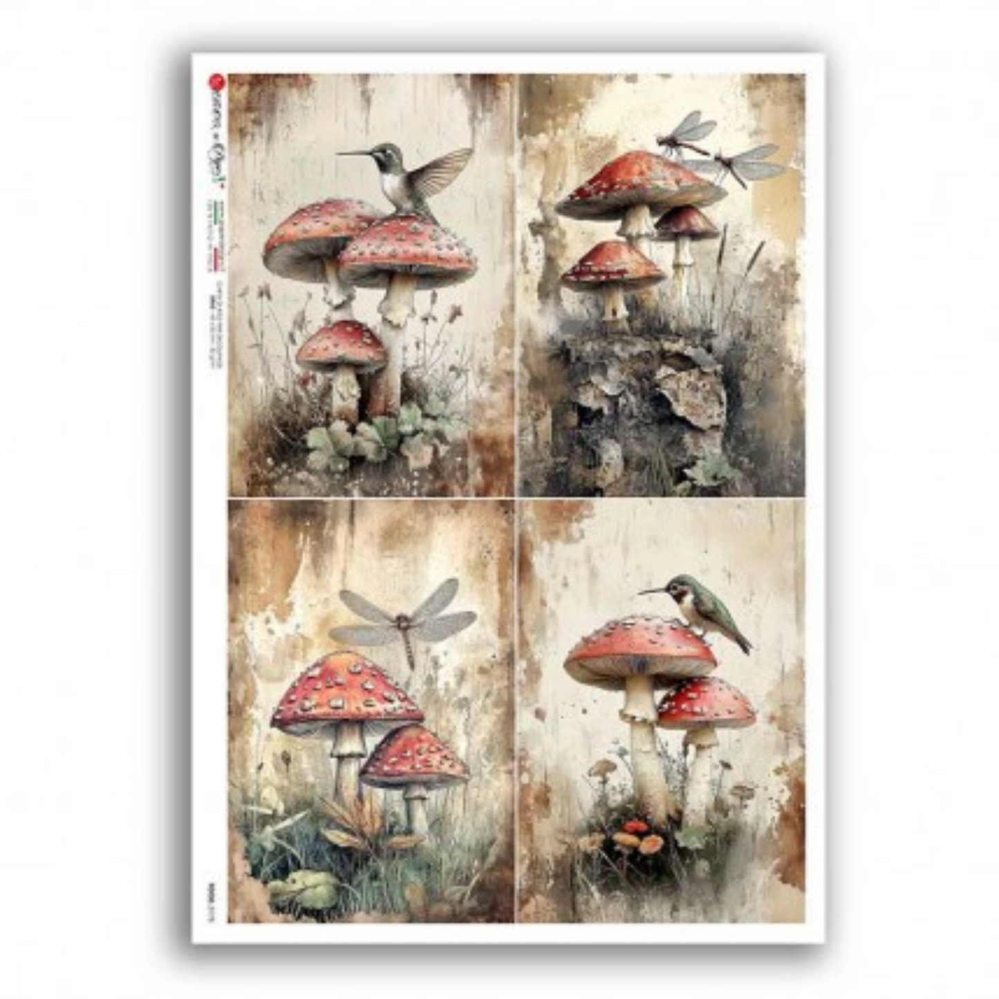 Agaric Mushroom | Rice Paper Decoupage | Paper Designs Food 0178 | A4