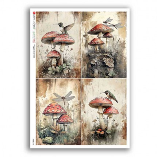 Agaric Mushroom | Rice Paper Decoupage | Paper Designs Food 0178 | A4