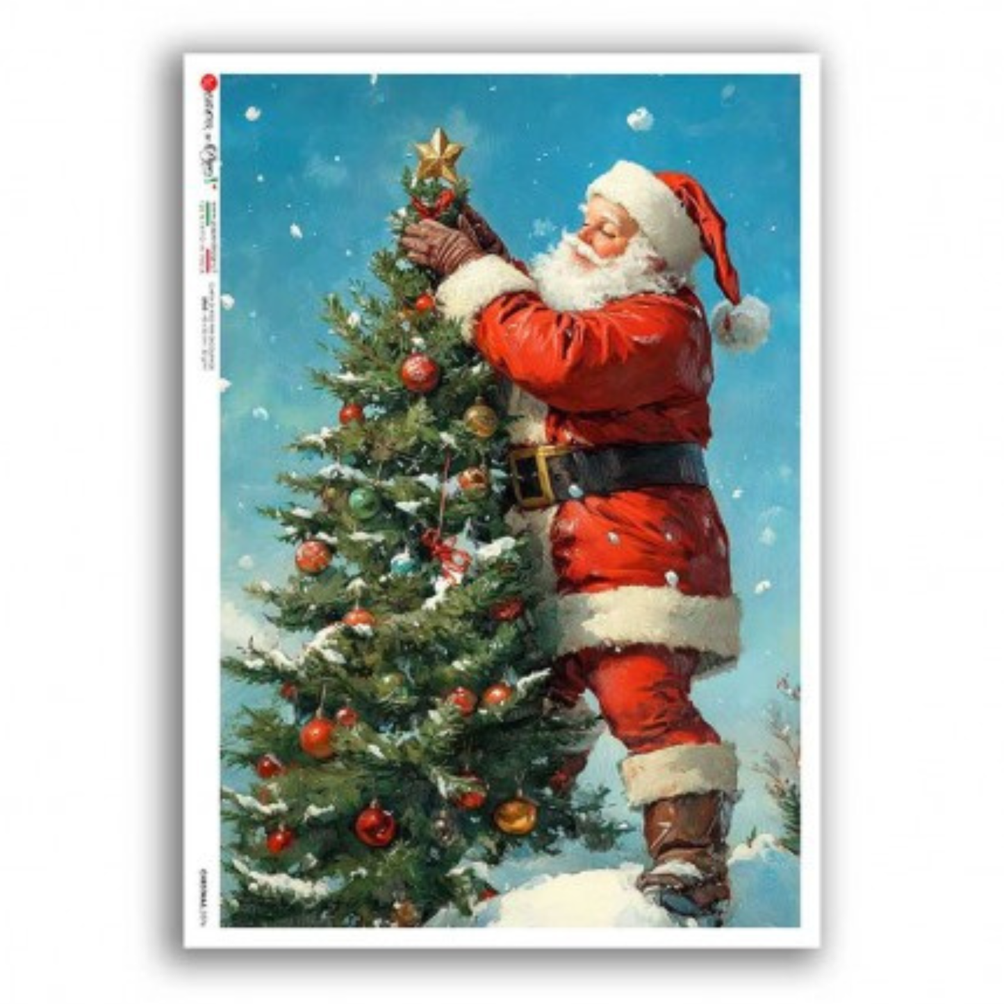 Santa's Finishing Touch | Rice Paper Decoupage | Paper Designs Christmas 0376 | A4