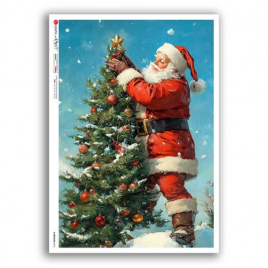 Santa's Finishing Touch | Rice Paper Decoupage | Paper Designs Christmas 0376 | A4