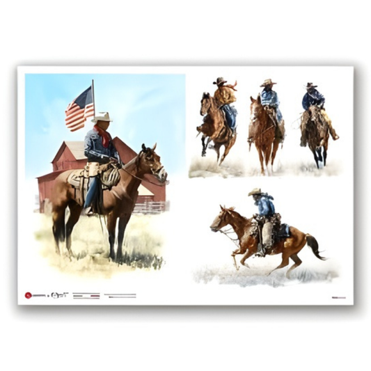 Western Cowboy Riding Scenes | Rice Paper Decoupage | Paper Designs Folk 0104 | A4