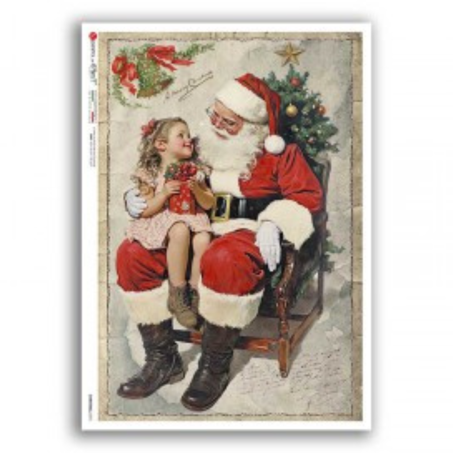 Santa Visit | Rice Paper Decoupage | Paper Designs Christmas 0375 | A4
