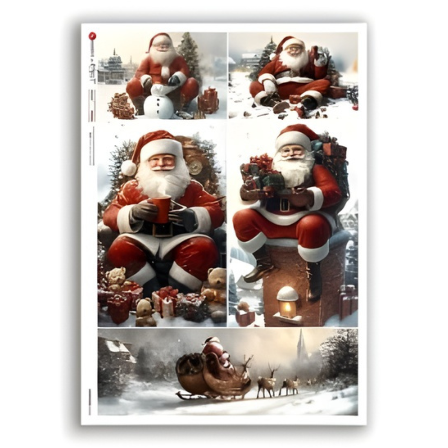 Santa Collage | Rice Paper Decoupage | Paper Designs Christmas 0374 | 2 Sizes