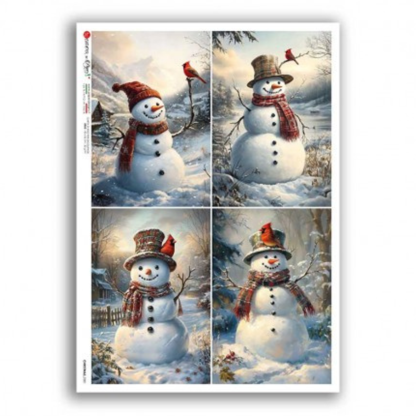 Frosted Four Pack | Rice Paper Decoupage | Paper Designs Christmas 0381 | A4
