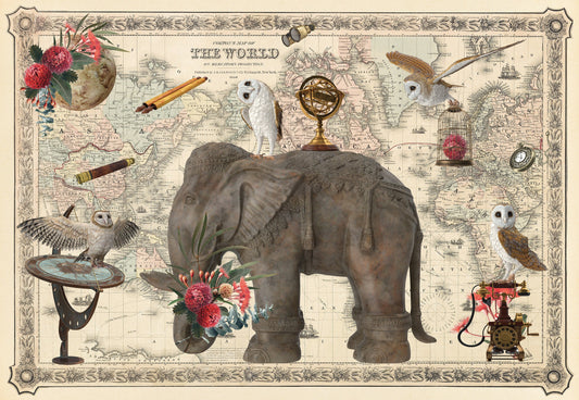 Around the World Decoupage | Hokus Pokus Décor-Weave | A1 33.6" x 23.2"
