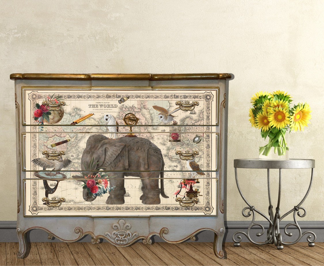 Around the World Decoupage | Hokus Pokus Décor-Weave | A1 33.6" x 23.2"