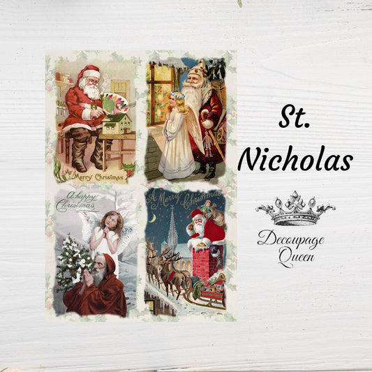 St Nicholas | Rice Paper Decoupage | Decoupage Queen | A3