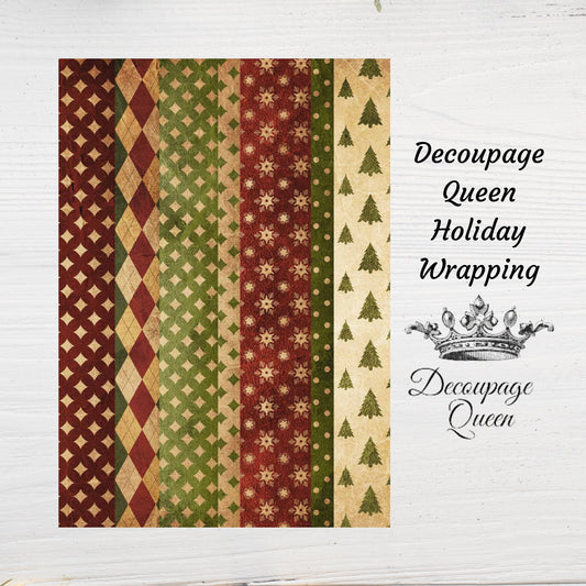 Holiday Wrapping | Rice Paper Decoupage | Decoupage Queen | A4