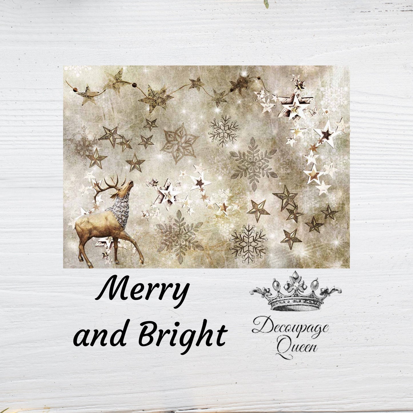 Merry & Bright | Rice Paper Decoupage | Decoupage Queen | 2 Sizes