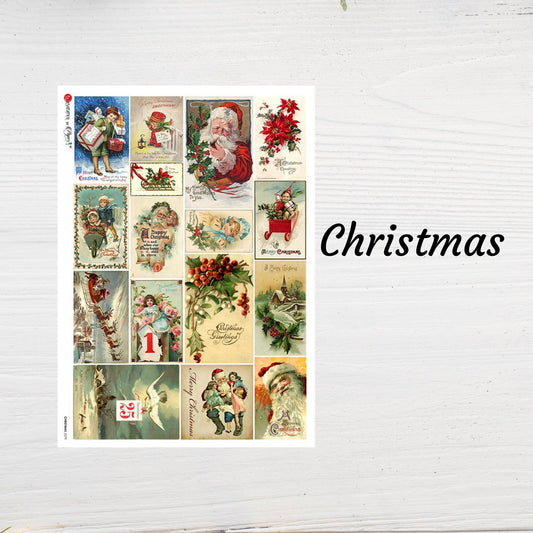 Christmas Blocks 0279 | Rice Decoupage Paper | Paper Designs