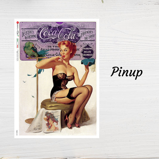 Pinup 0028 | Rice Paper Decoupage | Paper Designs | 2 Sizes