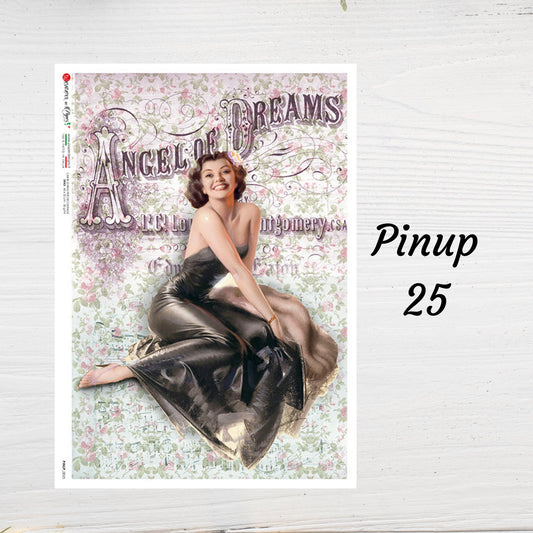 Pinup 0025 | Rice Paper Decoupage | US Paper Designs | Decoupage Paper | A4