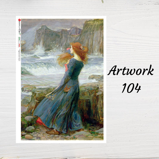 Woman Artwork 0104 | Rice Paper Decoupage | Paper Designs | A4 & A3