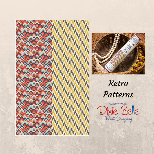 Retro Patterns | Rub On Transfer | Dixie Belle Paint | 24 x 38
