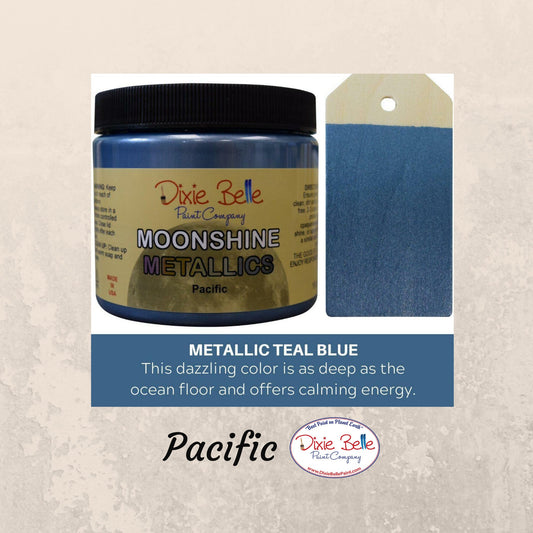 Pacific 4oz  | Moonshine Metallics Paint | Dixie Belle Paint Company | 4oz
