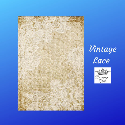 Vintage Lace | Rice Paper Decoupage | Decoupage Queen | 2 Sizes