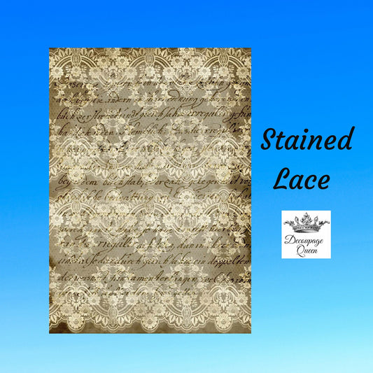 Stained Lace | Rice Paper Decoupage | Decoupage Queen | 2 Sizes