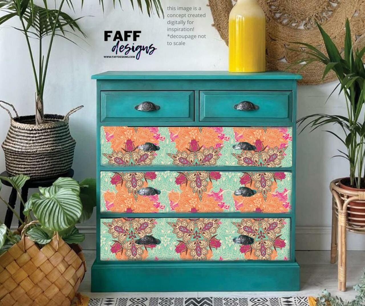 Native Rose | Rice Paper Decoupage | Dixie Belle | 23.39" x 33.11"