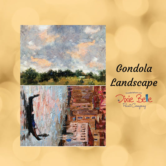 Gondola and Landscape | 2 Images One Sheet | Rice Paper Decoupage | Dixie Belle Paint Company | 23.39" x 33.11"