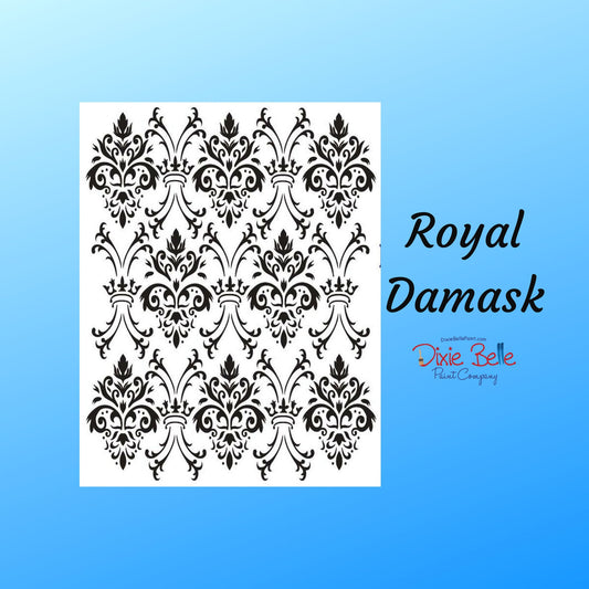 Royal Damask Mylar Stencil | Dixie Belle Paint Company | Belles and Whistles | 10mil