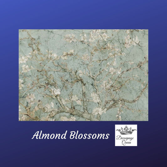 Almond Blossoms | Rice Paper Decoupage | Decoupage Queen | Large Format Decoupage Paper | A2