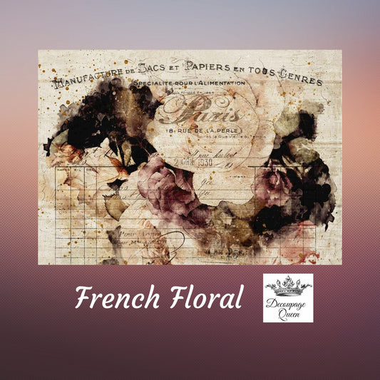 French Floral | Rice Paper Decoupage | Decoupage Queen | 2 Sizes
