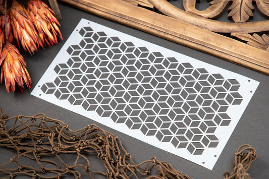 Trippy Blocks | Mylar Stencil | Belles and Whistles | 10mil