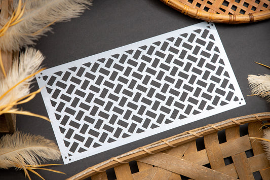 Basket Weave | Mylar Stencil | Dixie Belle Paint | Belles and Whistles | 10mil