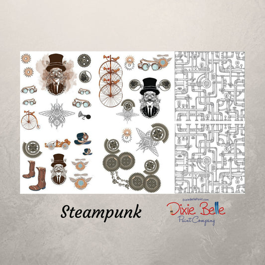 Steampunk | Rub On Transfer | Dixie Belle Paint | 39" x 25"