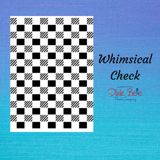 Whimsical Check Mylar Stencil | Dixie Belle Paint | Belles and Whistles | 10mil