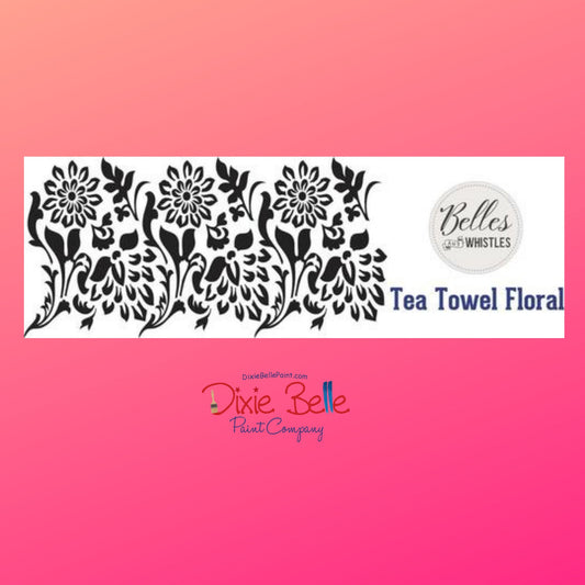 Tea Towel Mylar Stencil | Dixie Belle Paint | Belles and Whistles | 10mil