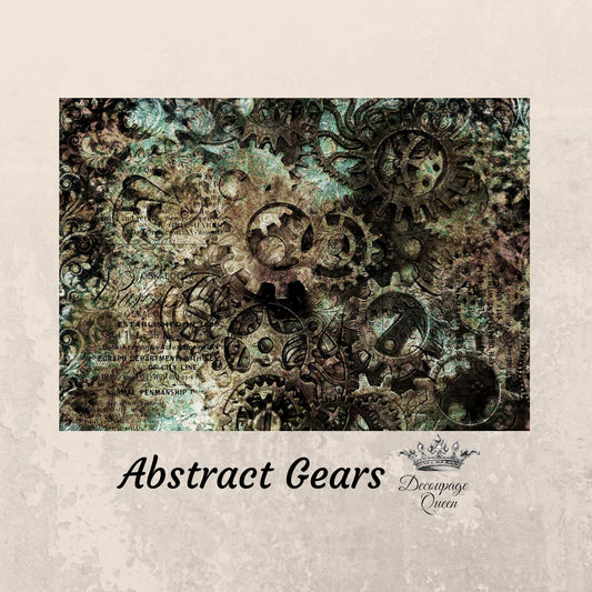 Abstract Gears | Rice Paper Decoupage | Decoupage Queen | 2 Sizes | RETIRED