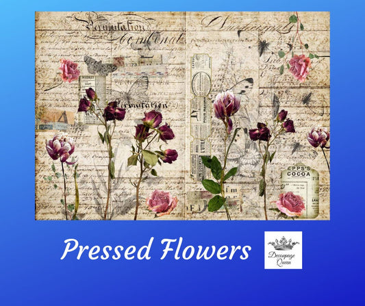 Pressed Flowers | Rice Paper Decoupage | Decoupage Queen | 2 Sizes